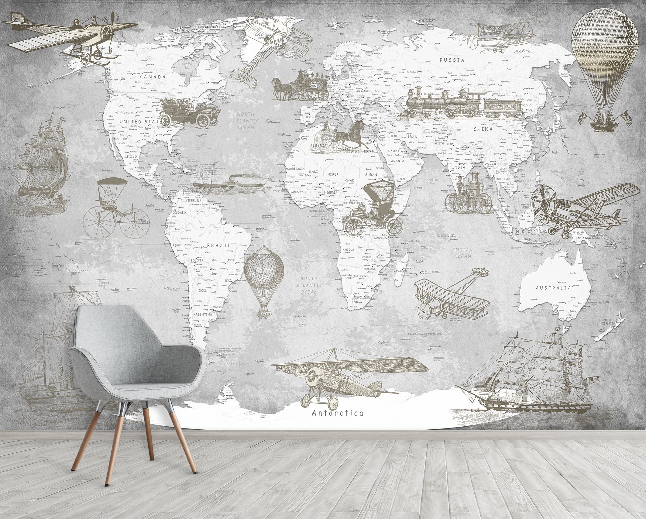 World Map Wallpaper Peel and Stick Self-adhesive Matte Vinyl | Etsy