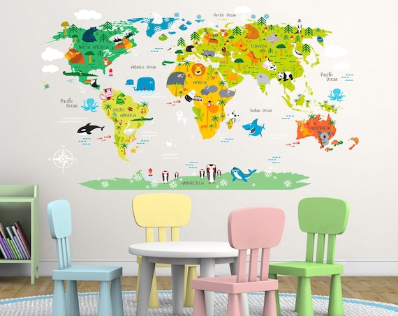 World Countries Wall Stickers Adesivo Murale Arredamento da Muro Interior  Design