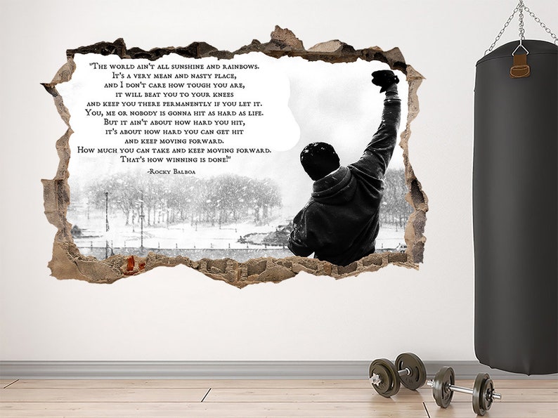 Rocky Balboa Decal Sport Print Motivational Wall Art Rocky Etsy