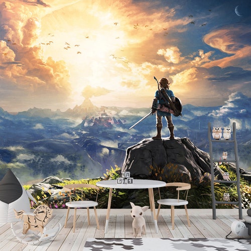 Mural Zelda Wallpaper the Legend of Zelda Kids Room Decor Etsy