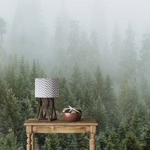 Mist Forest Mural Peel and Stick Wallpaper Foggy Forest Landscape Wall Print Forest Scenery Wallpaper Forest Photo Mural Nature Wallpaper