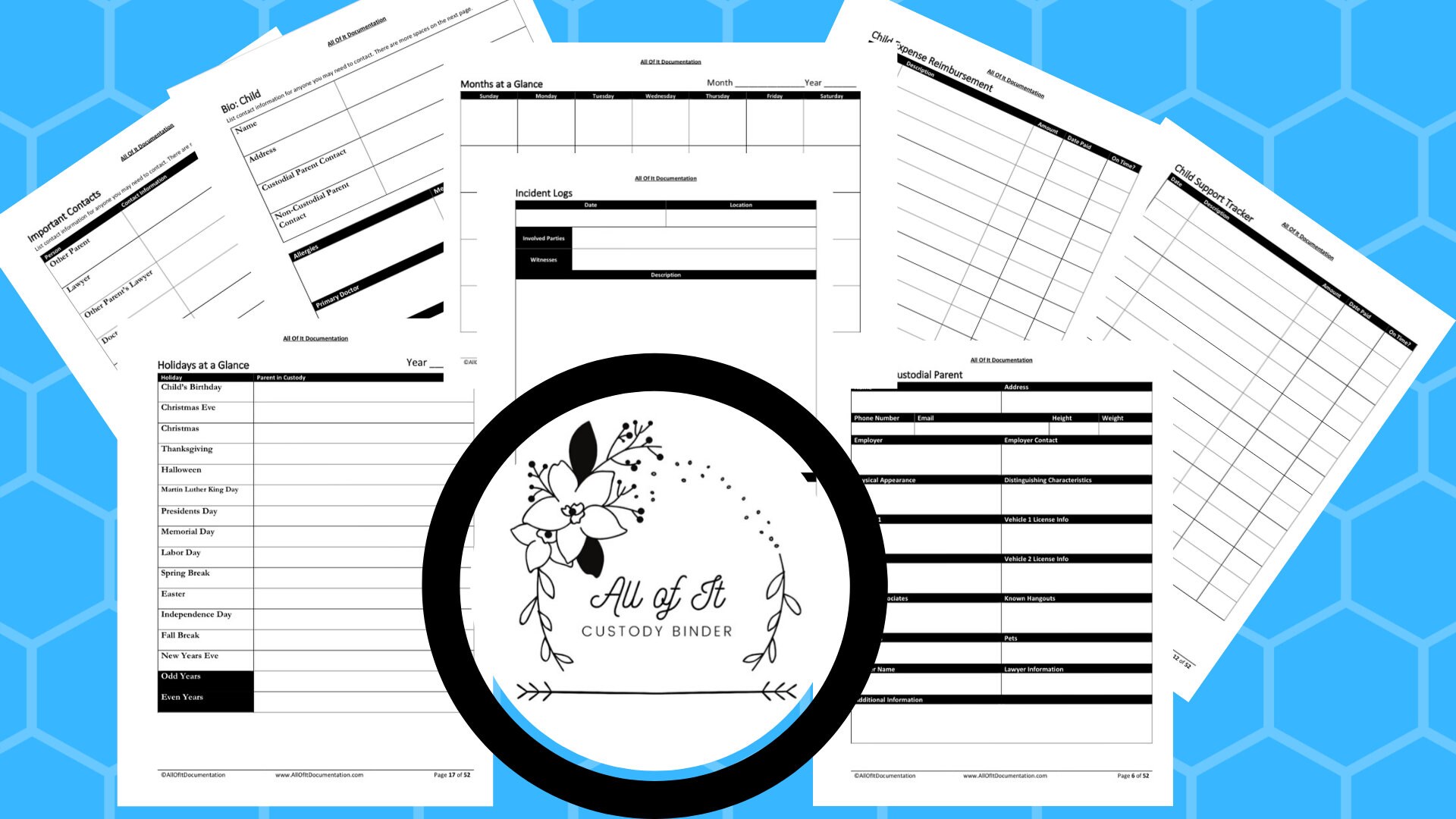 All Of It Custody Binder Journal Planner And Printable Etsy