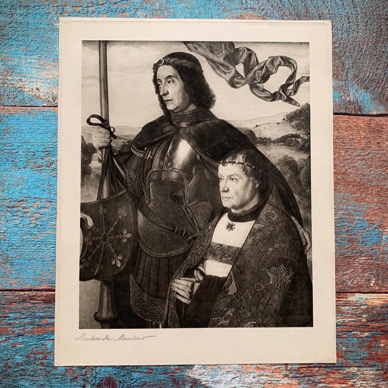 Portrait of Giovanni Bellini Antique wall decor Antique set of 3 LARGE military lithographs Chromolithographic Historical figures.