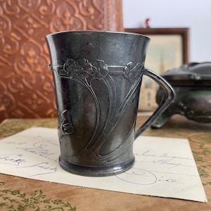 1900, Античный кубок WMF в стиле модерн, оловянное модерн, коллекционные WMF, Германия антиквариат.