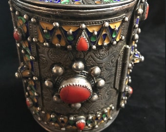 Ancien Collier En Argent Massif Ben Yenni - Bijou Traditionnel Antique