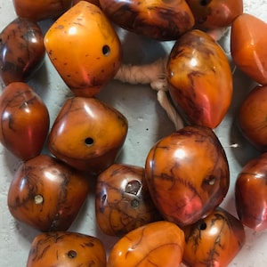 Antique Mauritanian Imitation Amber Beads of Phenolic Resin from the African Trade