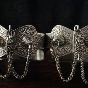 Old Small Berber high grade Silver Anklets with a nice patina, early 1900s
