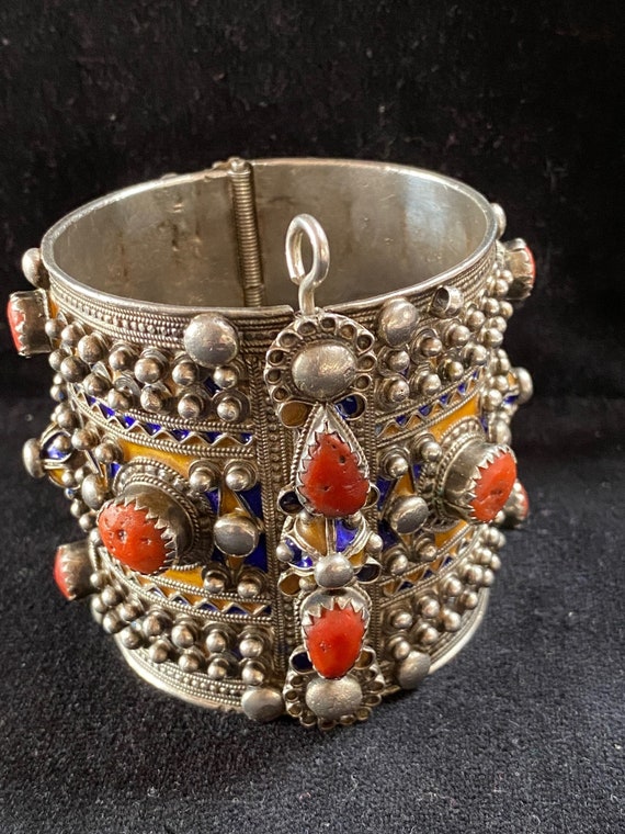 Old Kabyle Bracelet algeria in Silver and Red Coral. Beni Yenni Region -  Etsy