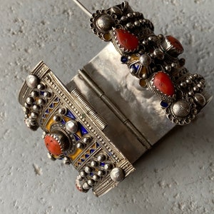 Collier Ancien En Argent Massif émaillé De Style Traditionnel Ben Yenni - Bijou De Collection Occasion