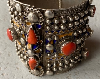 Bracelet Ancien En Argent Massif Traditionnel Ben Yenni - Occasion, Couleur Argenté