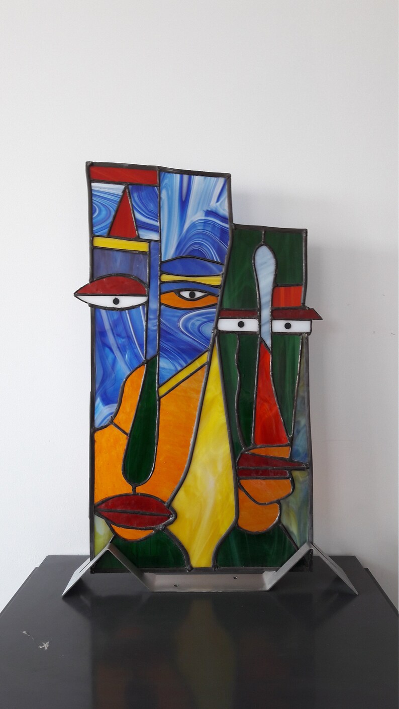 Large African design stained glass Etsy