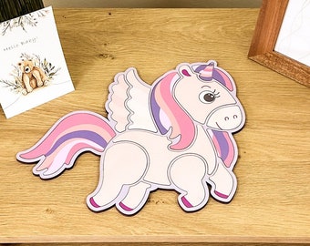 Wooden Unicorn Puzzle, Sorter Puzzle, Sensory Activity Wooden Toys, Educational Toys for Toddlers, Puzzle with Picture, Preschool Puzzle
