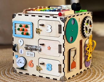 Holzwürfel Personalisiert, Activity Würfel Baby, Personalized Baby Cube, Busy Cube Montessori, Busy Cube, Sensory Toy, Montessori Busy Cube
