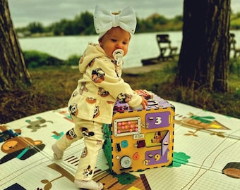 Busy Cube Montessori, Busy Cube Sensory Toy, Montessori Busy Cube, Holzwürfel personalisiert, Beschäftigungswürfel Baby
