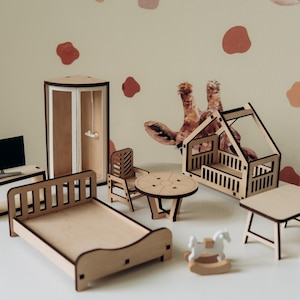 Dollhouse furniture decor set, mini accessories, mini dollhouse set, dollhouse decor, modern miniatures, small furniture, dollhouse table
