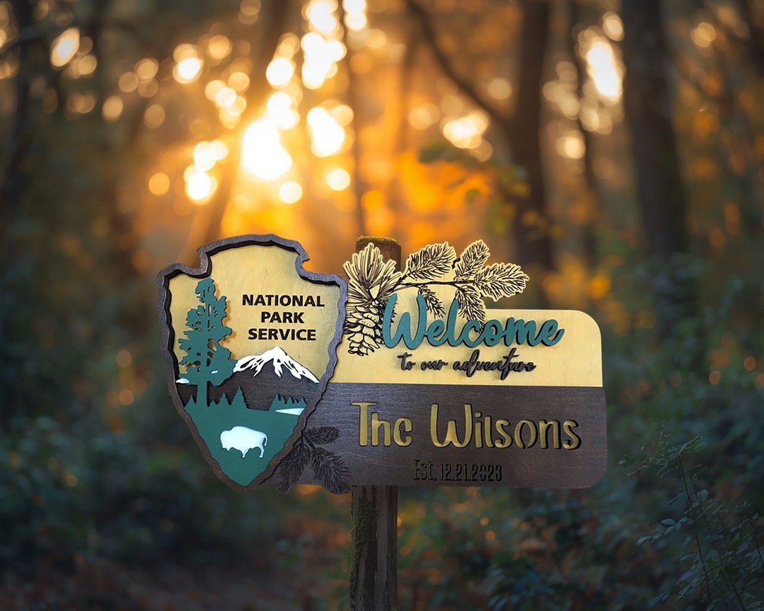 Adventure Wedding Sign National Park Hiker Gift, National Park Service