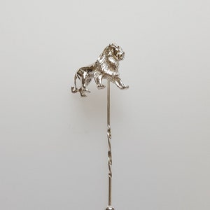 Lion Lapel Stick Pin in .925 sterling silver