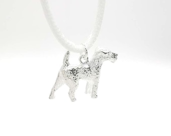 Fox Terrier Dog Charm Pendant in solid 925 Sterling Silver Vintage Style new