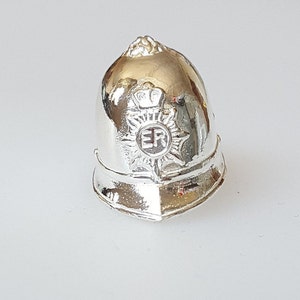 Police Helmet Charm Pendant in solid  925 Sterling Silver Vintage Style new