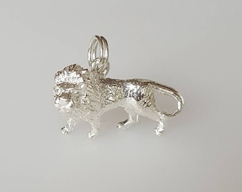 Leo Lion Charm Pendant in solid 925 Sterling Silver Vintage Style new