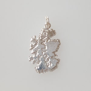 Scotland Map Charm Pendant in 925 Sterling Silver Vintage Style new