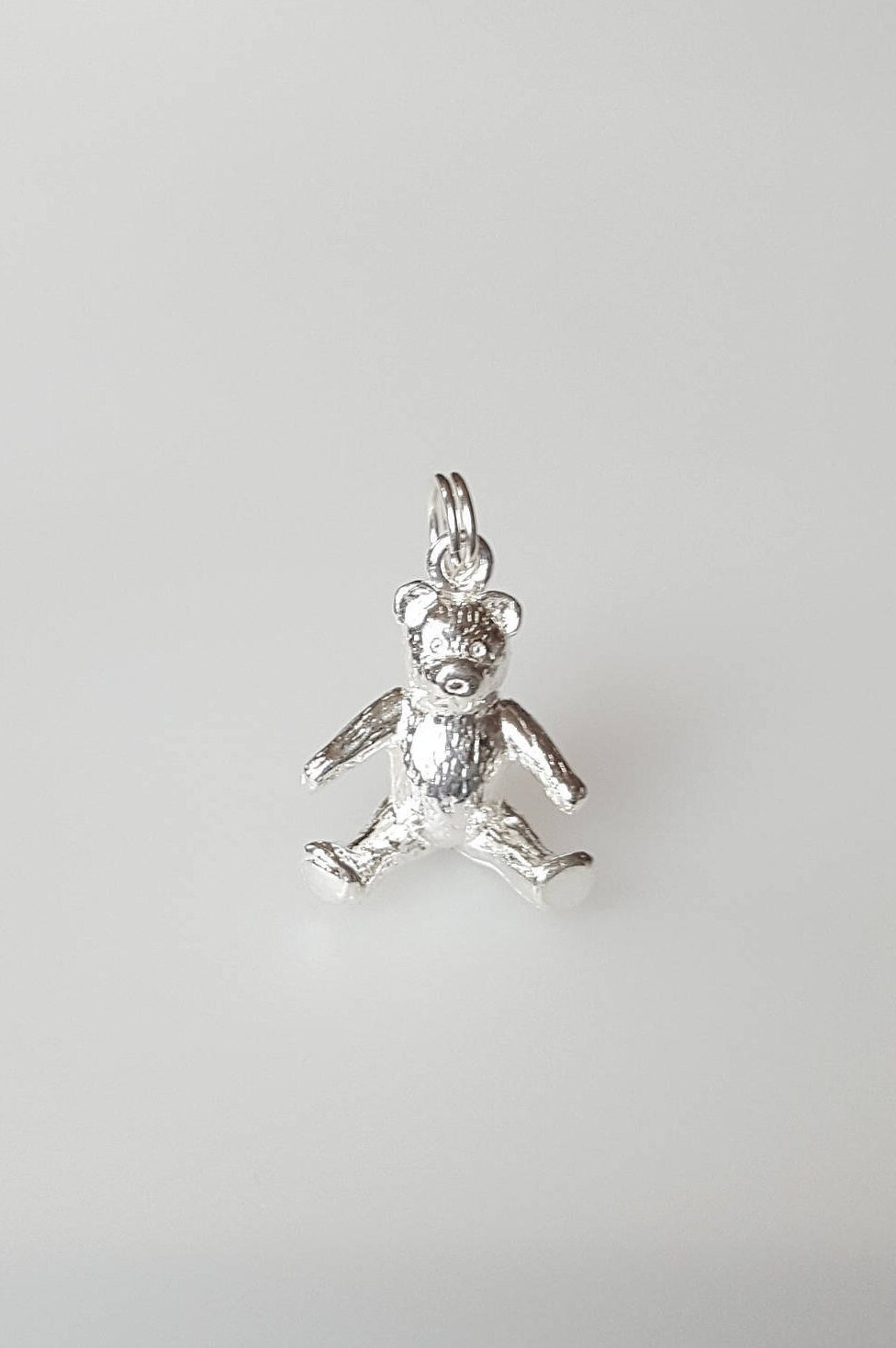 Teddy Bear Charm Pendant in solid 925 Sterling Silver Vintage Style new