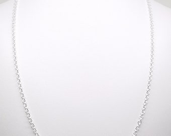 22"/55cm length Cable Chain in 925 Sterling Silver, 3mm thickness, with a trigger catch fastener