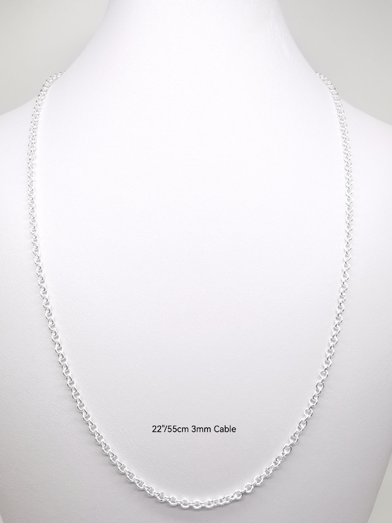 Sterling Silver cable chain 55cm Sterling Silver cable chain 55cm