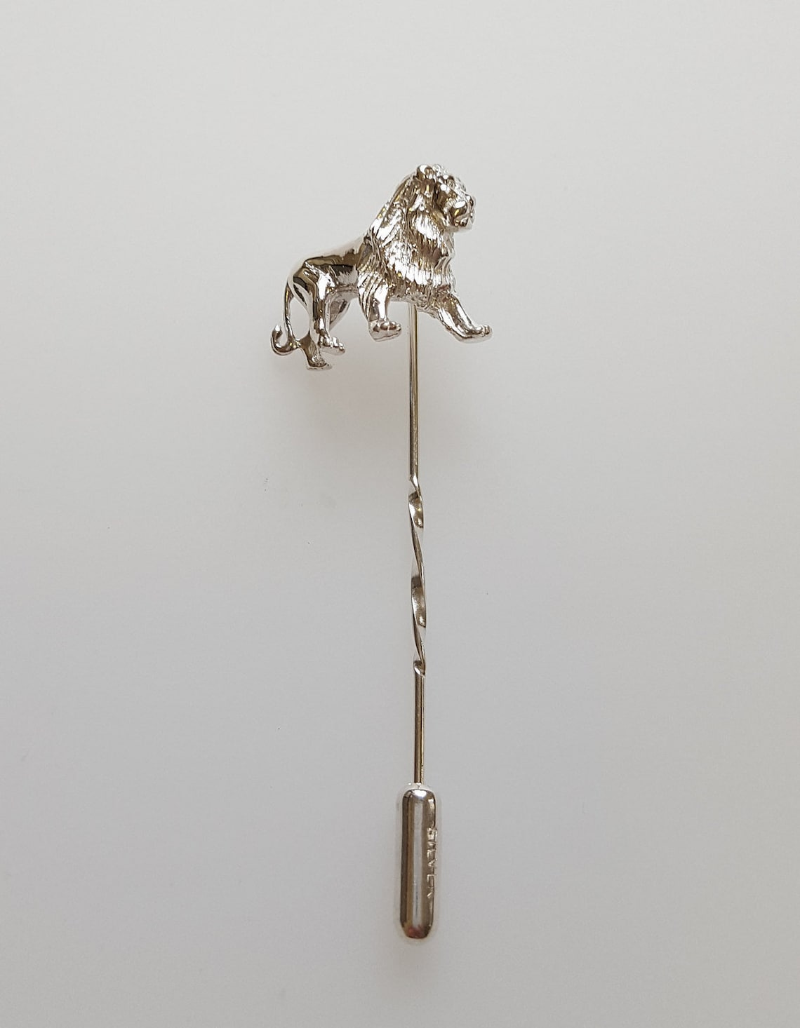 Lion Lapel Stick Pin in .925 Sterling Silver Etsy