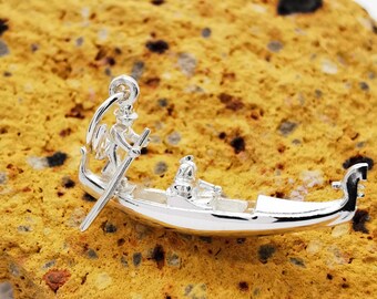 Charm de góndola para amantes de la plata de ley: colgante vintage de plata 925