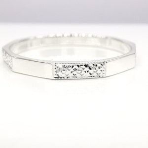 Phoebe - Vintage Style 1920's Hand Engraved Ring 2mm available in 950 Platinum, 18ct/9ct White & Yellow Gold, 925 Silver