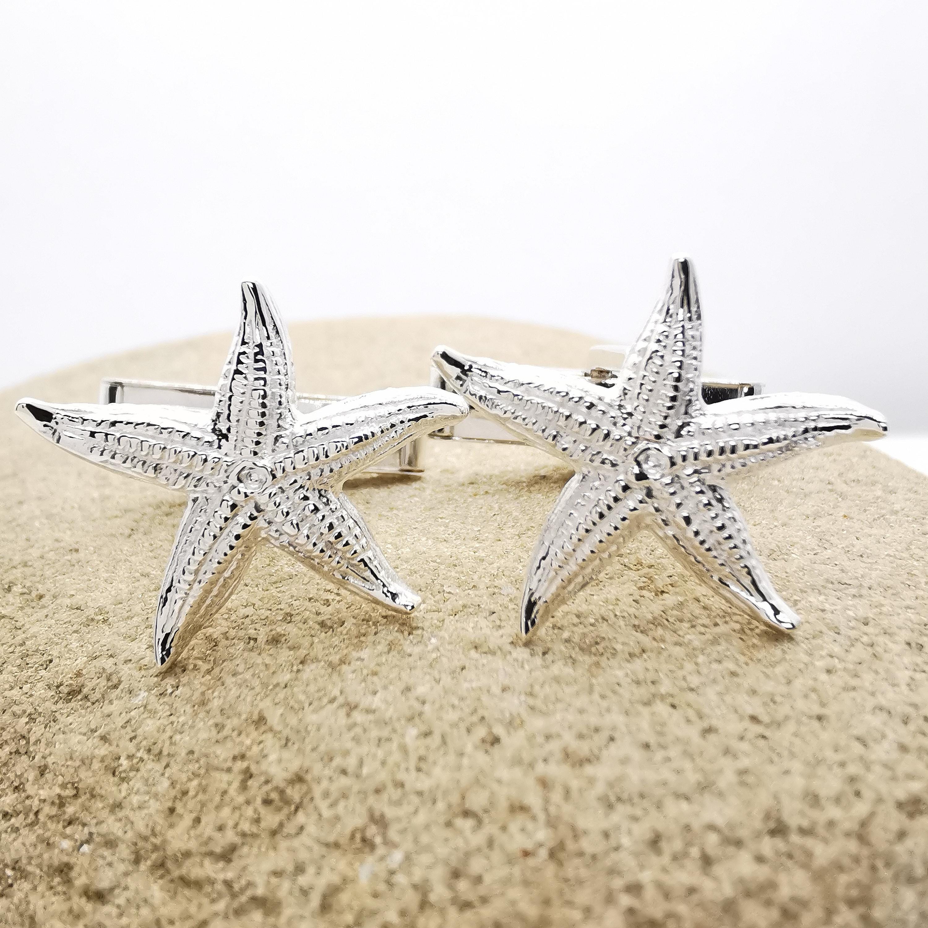 Sterling Silver Starfish Cufflinks