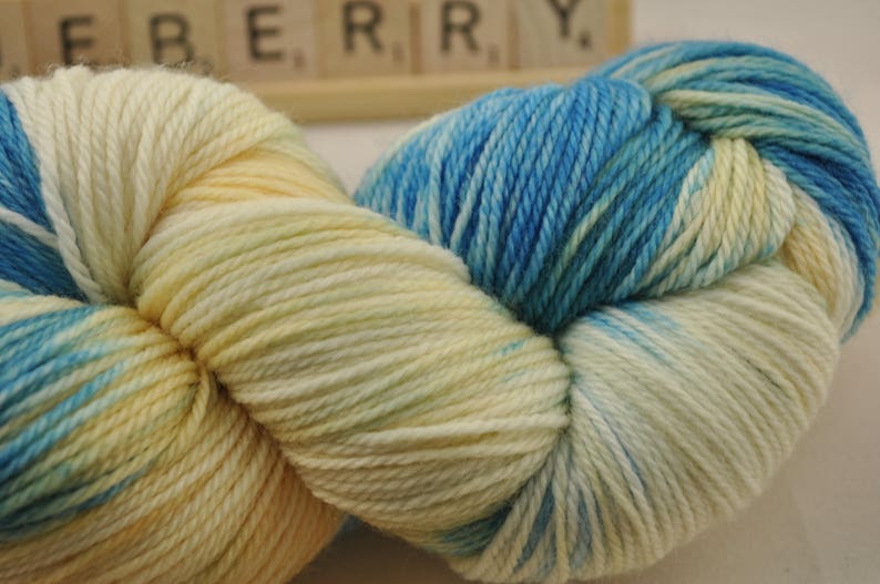 Handdyed yarn Blueberry Banana variegated Etsy