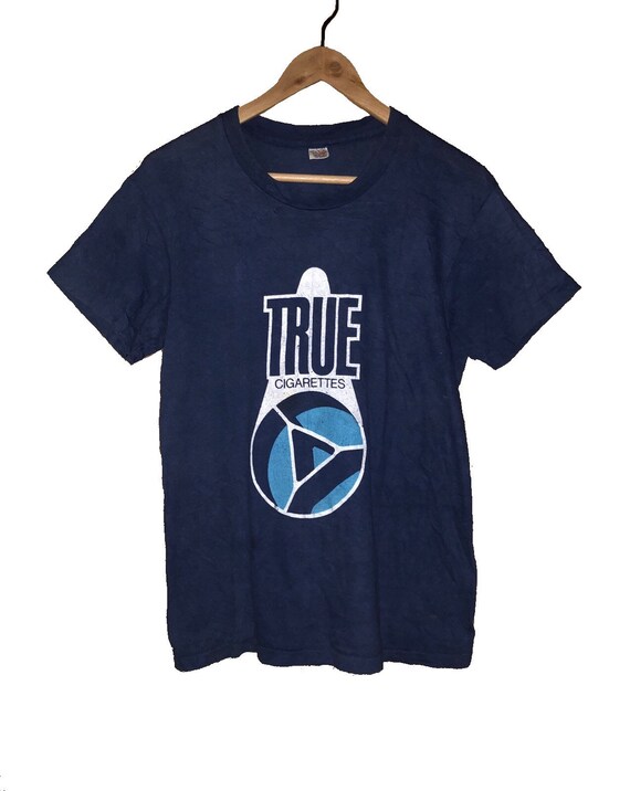 Rare Vintage 80s Hanes True Cigarettes Logo Tshirt