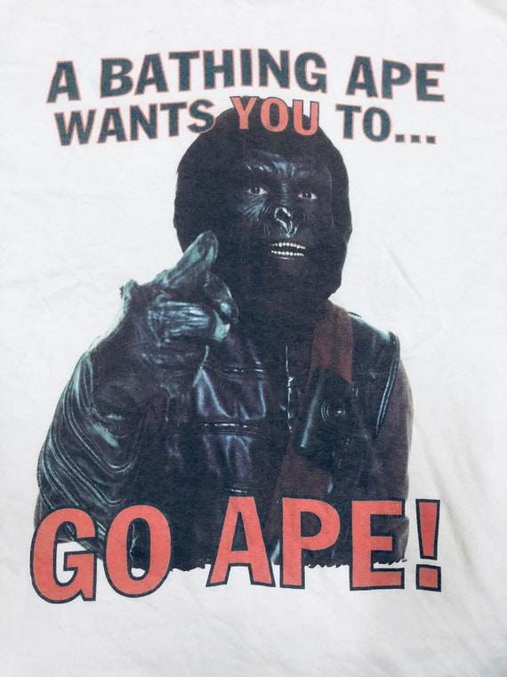 Mega Rare Vintage 90s A Bathing Ape Want You To Go Ape Planet Etsy Mega Rare Vintage 90s A Bathing Ape Want You To Go Ape Planet Etsy