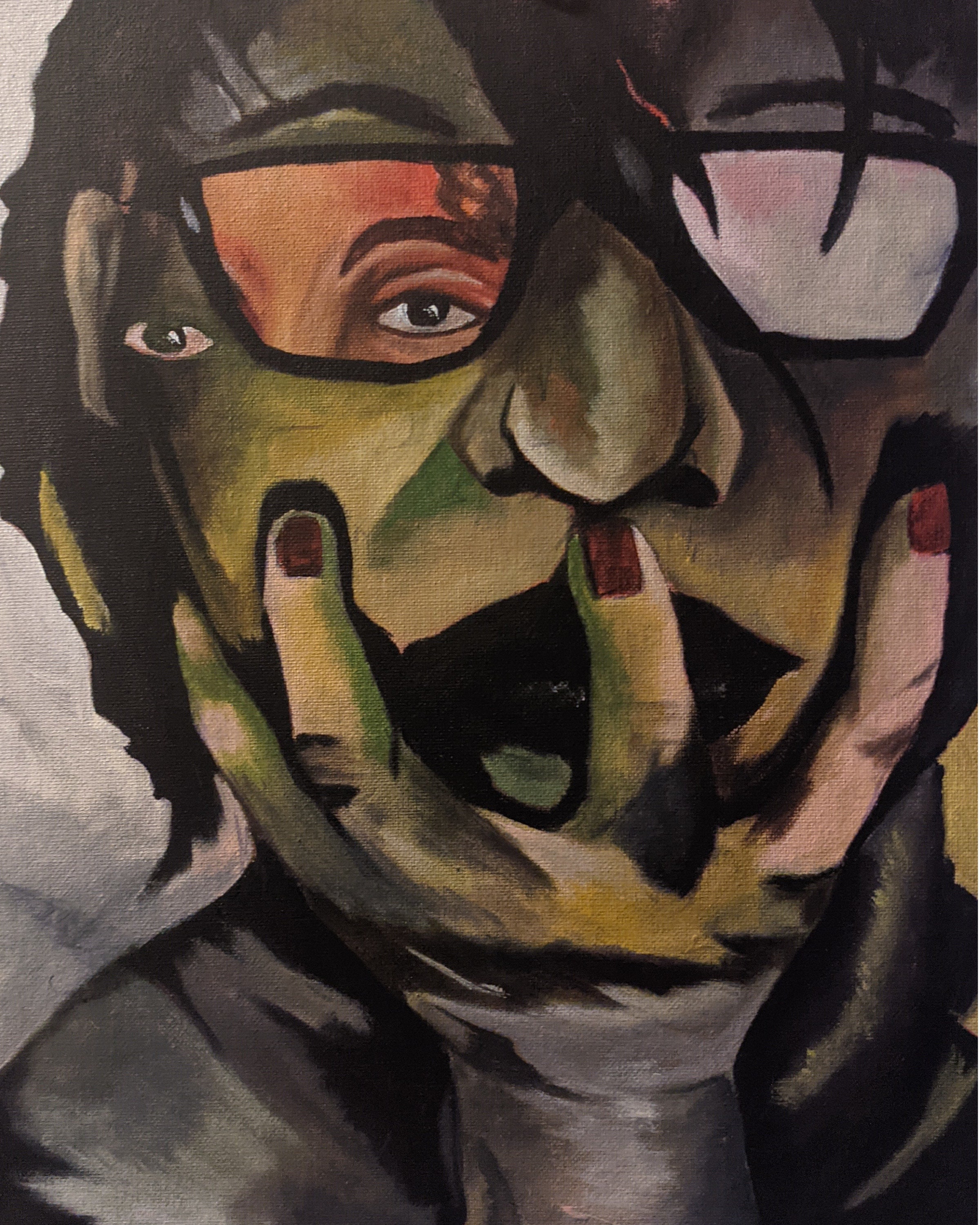 Original Acrylic Painting Horror theme Abstract Portrait Etsy