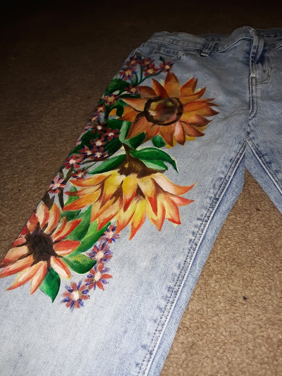 Bolsillos de jean pintados a mano a medida / jeans incluidos / | Etsy México