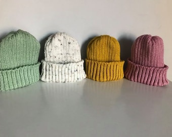 Baby/Children's Knitted Hat/beanie - no pompom (variety of colours/ages available 0-4y)