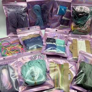 DESTASH - Cord samples: waxed cotton cord, nylon cord, satin cord