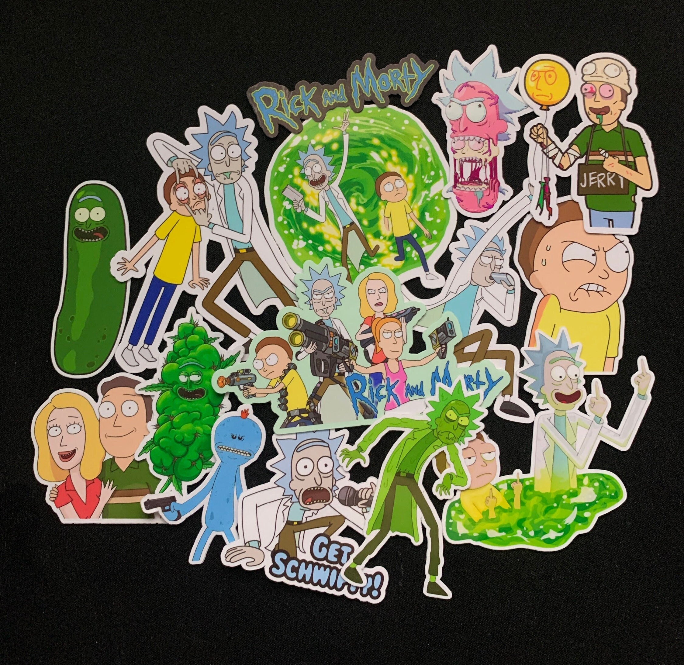 Rick Morty Nirvana Decal Cartoon Funny Glossy Vinyl Sticker 3in