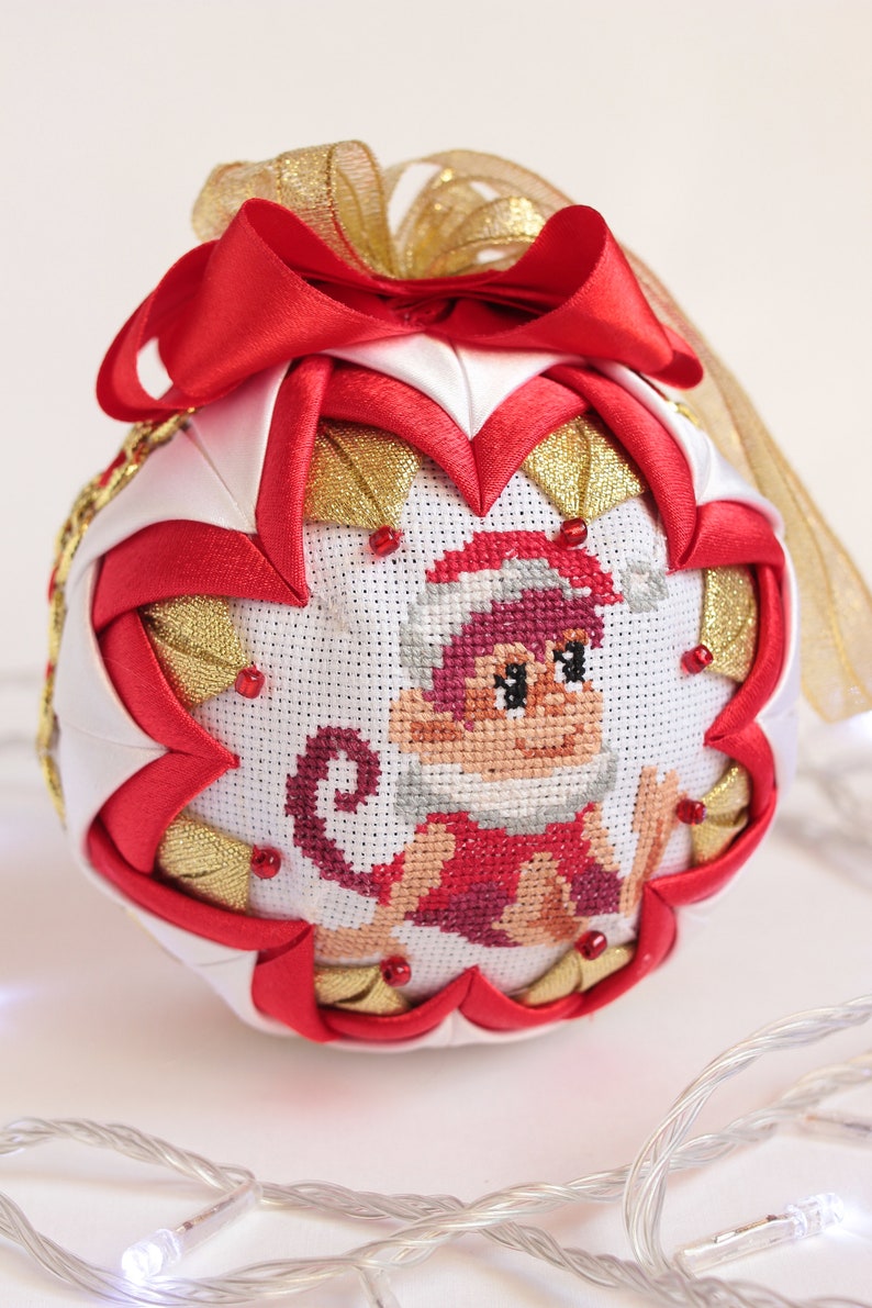 Christmas in July Embroidered Fabric Xmas ball Christmas ornaments tree decorations baubles tree toy New year gifts Christmas tree ball