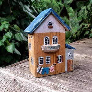 Miniature cottage, cozy cottage, rustic miniature house, miniature collection, wooden cottage, country farmhouse decor, house portraits