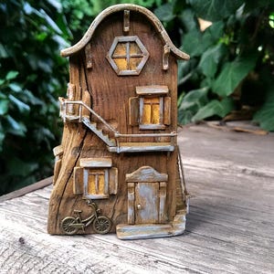Miniature rustic house, rustic house decor, wooden house, wood house decor, driftwood house, country farmhouse, cozy home, hygge decor