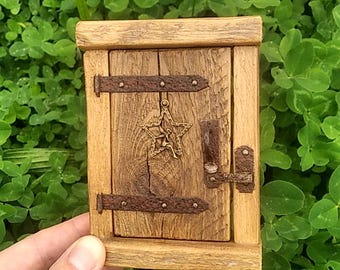Handmade Fairy Door with Tiny Fairy – Woodland Fantasy Decor, Fairycore