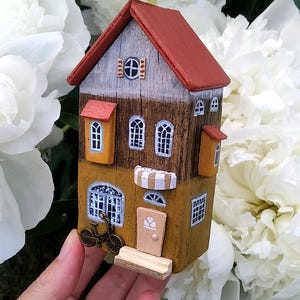 Tiny cottage, wooden houses, rustic houses, village miniature, house portraits, country farmhouse decor, rustic miniature house collection