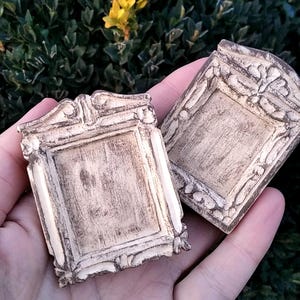 Dollhouse Miniature French style frames, Miniature set of two framed, miniature framed art, Broqante  Antique frames one, inch scale frames
