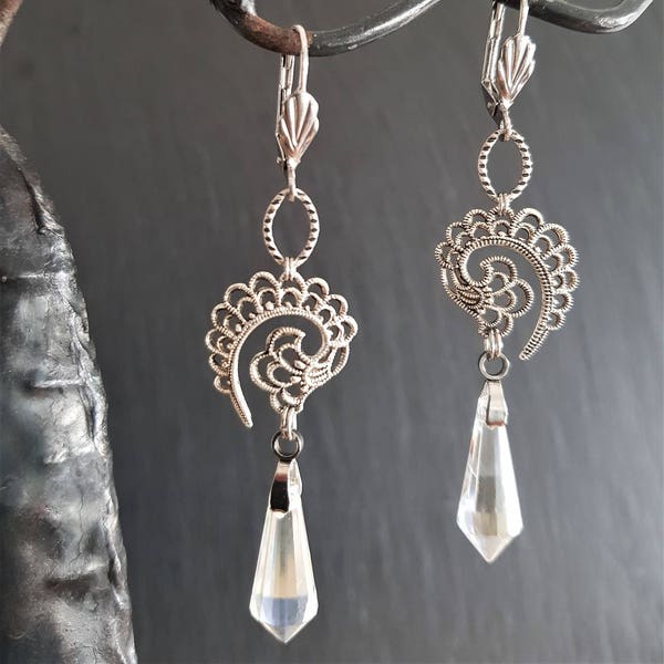 Boucles d'oreilles dentelle de cristal