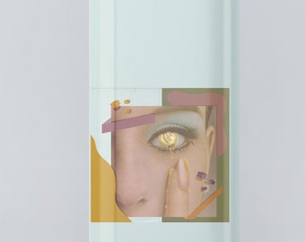 Retro Collage Lighter - Pulp Art Female, Surreal Pop Art Design