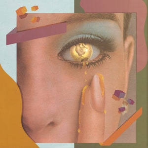 Retro Collage Art - The World In Your Eyes –  12&quot;x 12&quot; - Surreal Art, Vintage Art, Trippy Wall Art, Art Print, Collage Print, Space Collage