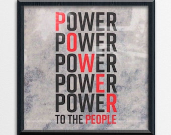 Power To The People Art Print: Inspirational Pop Art Poster (12"x 12")